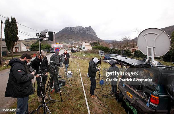 Camera crews from all over the world continue to work after the time passed 11.11 am, the time the Mayan Apocalypse was supposed to occur in Bugarach...