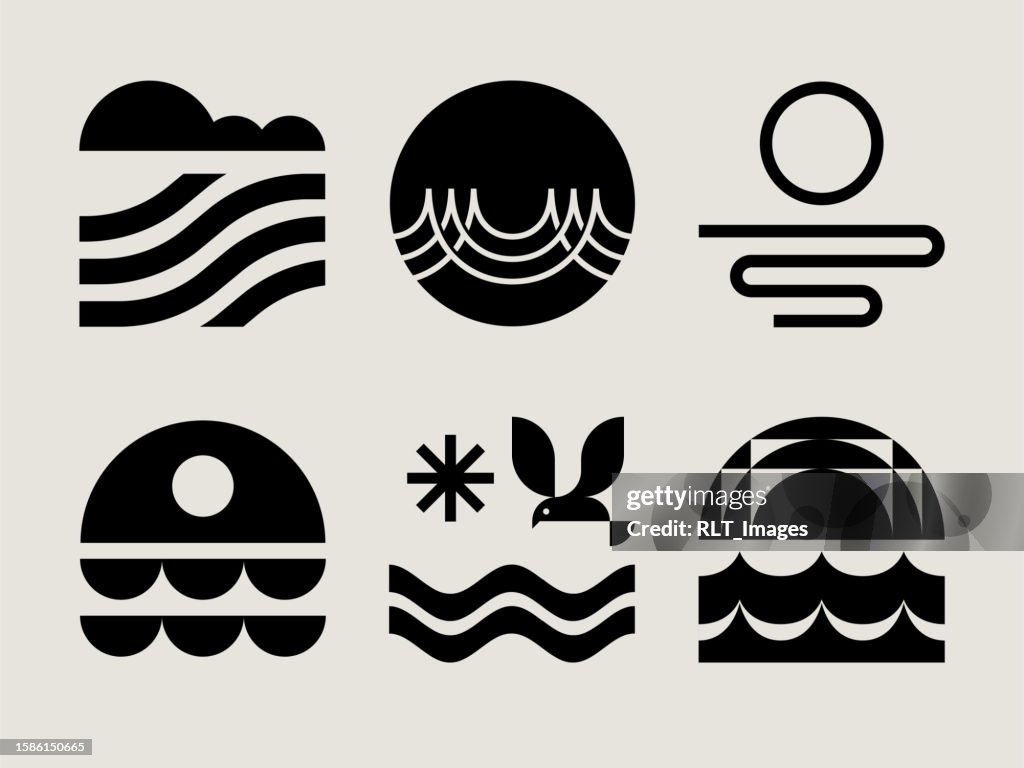Mid-century Modern Ocean Icons