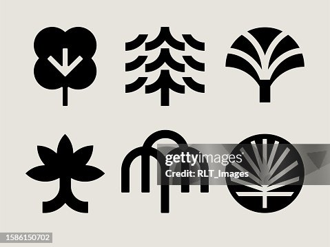 Mid-century Modern Tree Icons Mid-century Modern Tree Icons