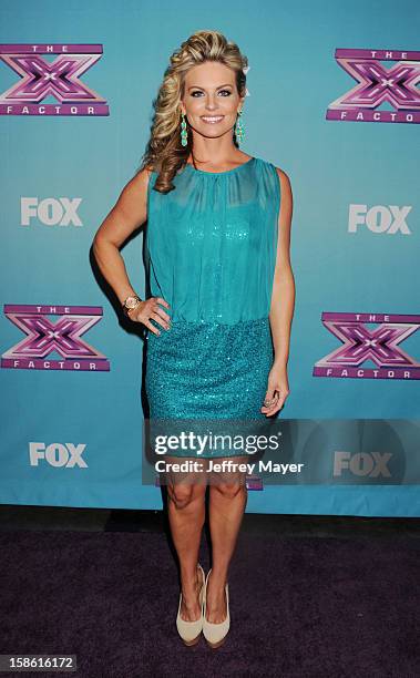 Personality Courtney Friel attends the FOX's 'The X Factor' Season Finale - Night 2 at CBS Television City on December 20, 2012 in Los Angeles,...