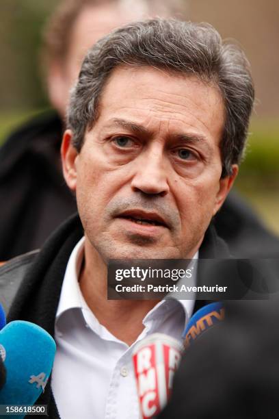 French politician Georges Fenech, president of Mivilude speaks to the media on December 21, 2012 in Bugarach, France. The prophecy of an ancient...