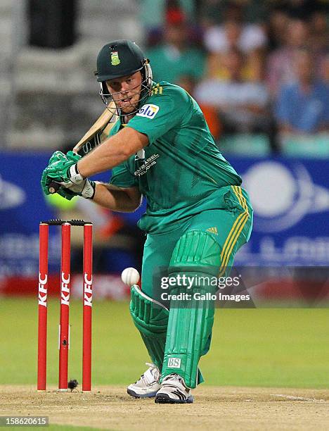 Richard Levi of South Africa bats during the 1st T20 match between South Africa and New Zealand at Sahara Park Kingsmead on December 21, 2012 in...