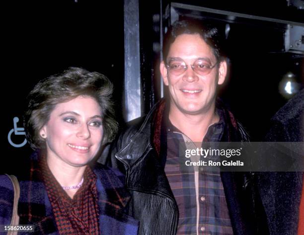 Actor Raul Julia and wife Merel Poloway attend the "Down and Out in Beverly Hills" New York City Premiere on January 22, 1986 at Museum of Modern Art...