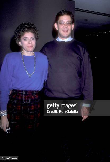 Actor Raul Julia and wife Merel Poloway on December 2, 1985 party at Visage in New York City.