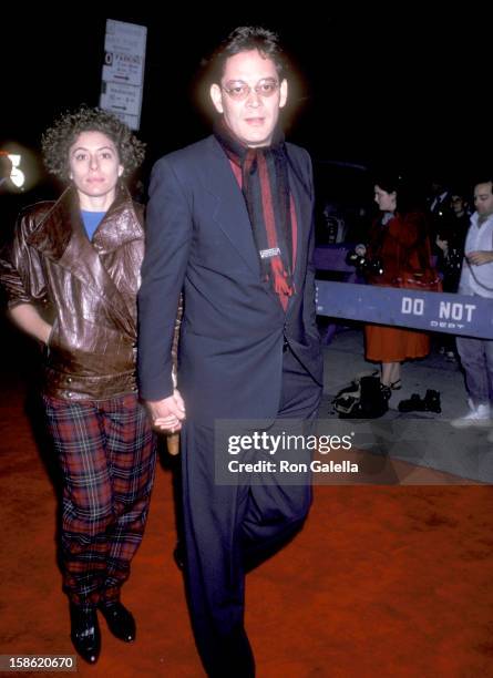 Actor Raul Julia and wife Merel Poloway attend the "Twice in a Lifetime" New York City Premiere on October 21, 1985 at Beekman Theatre in New York...