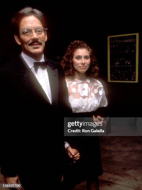 Actor Raul Julia and wife Merel Poloway attend the 45th Annual Tony Awards on June 2, 1991 at Minskoff Theatre in New York City.
