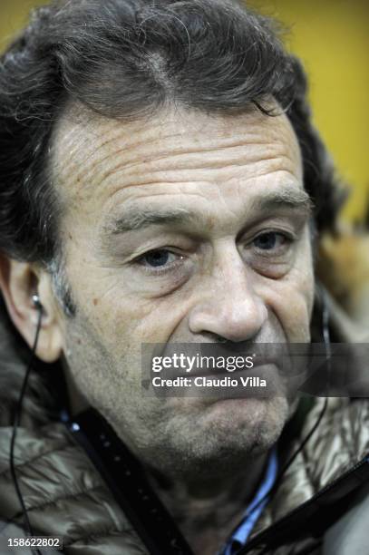 President Massimo Cellino of Cagliari Calcio during the Serie A match between Cagliari Calcio and FC Juventus at Stadio Ennio Tardini on December 21,...