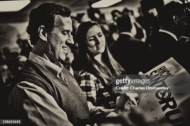 Republican presidential candidate and former U.S. Sen. Rick Santorum attends a campaign rally at the Dayton Christian School on March 5, 2012 in...