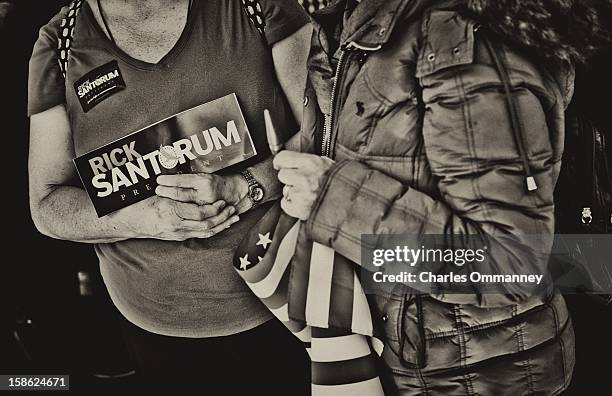 Supporters at a rally for Republican presidential candidate and former U.S. Sen. Rick Santorum at the Dayton Christian School on March 5, 2012 in...