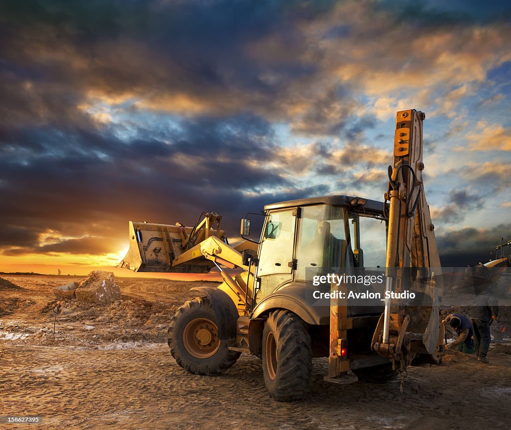 Excavator at Construction Site