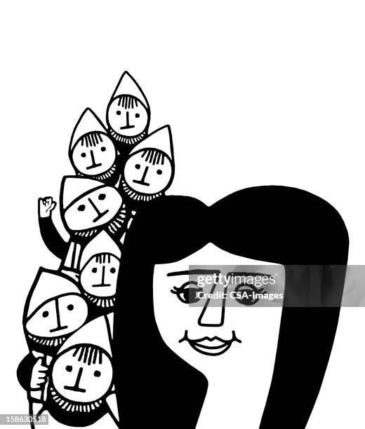 snow white and the seven dwarves - schneewittchen stock-grafiken, -clipart, -cartoons und -symbole