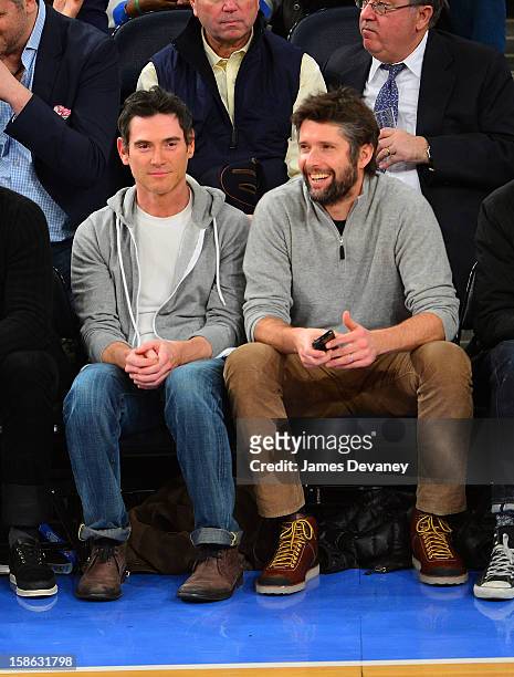 Billy Crudup and Bart Freundlich attend the Chicago Bulls vs New York Knicks game at Madison Square Garden on December 21, 2012 in New York City.