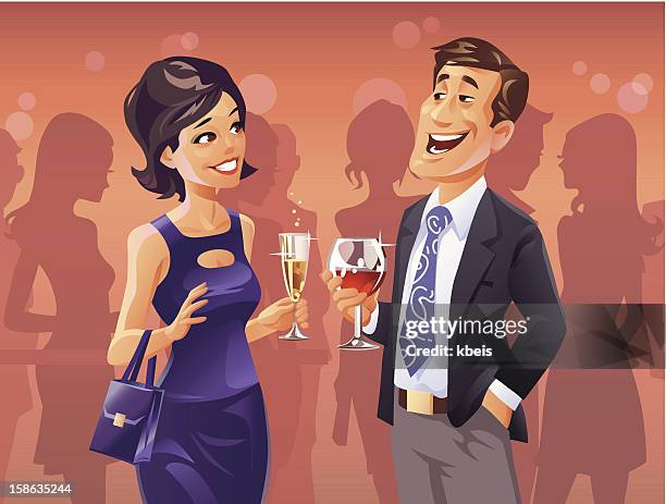 stockillustraties, clipart, cartoons en iconen met party flirt - pakjesavond