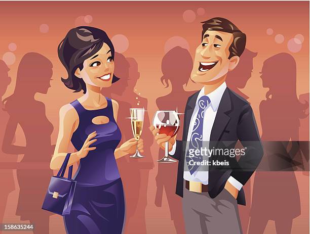 party flirt - formal stock illustrations
