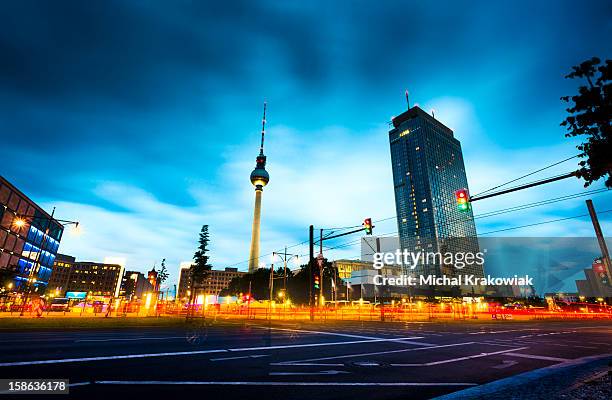 alexanderplatz - berlin - berlin night stock pictures, royalty-free photos & images