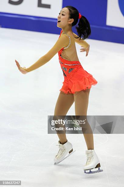 Mao Asada competes in the Women's Short Program during day two of the 81st Japan Figure Skating Championships at Makomanai Sekisui Heim Ice Arena on...