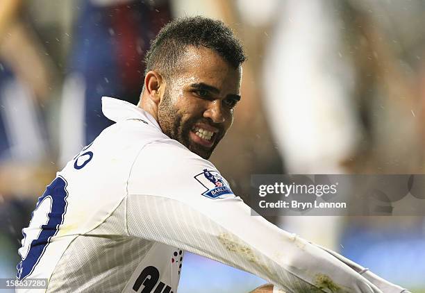 Sandro of Tottenham Hotspur reacts during the Barclays Premier League match between Tottenham Hotspur and Stoke City at White Hart Lane on December...
