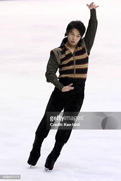 Takahito Mura competes in the Men's Free Program during day two of the 81st Japan Figure Skating Championships at Makomanai Sekisui Heim Ice Arena on...