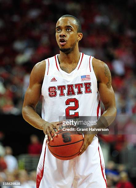 Lorenzo Brown of the North Carolina State Wolfpack against the Stanford Cardinal during play at PNC Arena on December 18, 2012 in Raleigh, North...