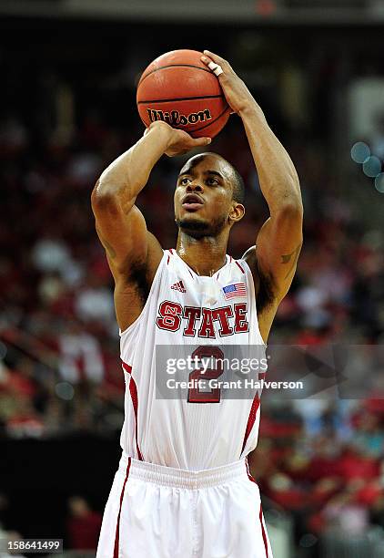 Lorenzo Brown of the North Carolina State Wolfpack against the Stanford Cardinal during play at PNC Arena on December 18, 2012 in Raleigh, North...