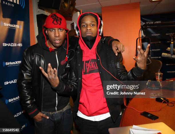 Host DJ Whoo Kid and rapper A$AP Rocky attend Nadia G And ASAP Rocky Invade The Whoolywood Shuffle at SiriusXM Studios on December 14, 2012 in New...