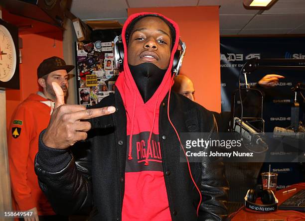 Rapper A$AP Rocky attends Nadia G And ASAP Rocky Invade The Whoolywood Shuffle at SiriusXM Studios on December 14, 2012 in New York City.