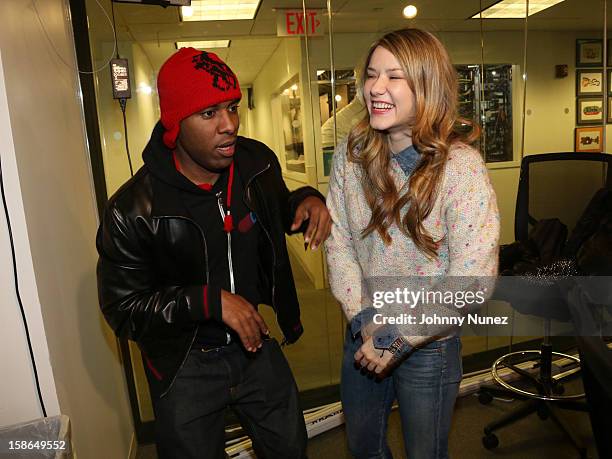 Host DJ Whoo Kid and chef Nadia G attend Nadia G And ASAP Rocky Invade The Whoolywood Shuffle at SiriusXM Studios on December 14, 2012 in New York...