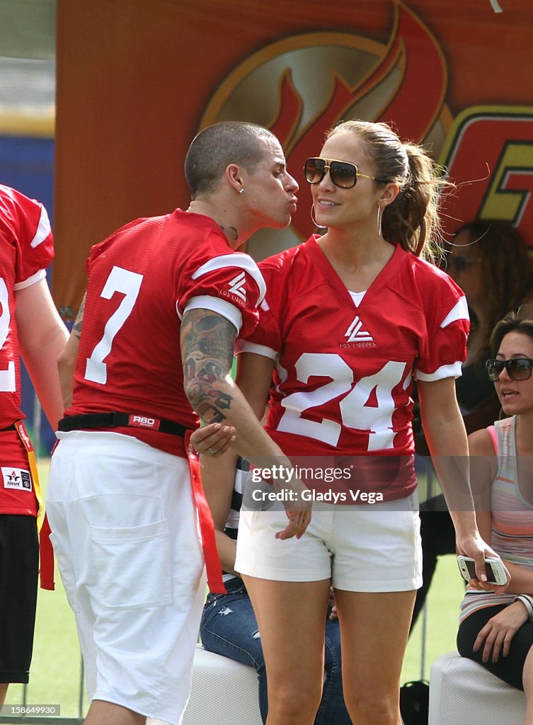 Jennifer Lopez Pre-Concert Celebrity Football Game Benefiting Hurricane Sandy Relief