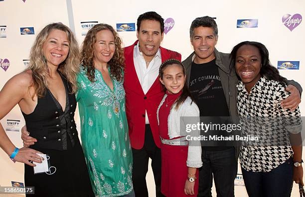 Suzanne Sterling, Dianna Cohen, Freddie Ravel, Jasmine Ravel, Esai Morales and Jordan Howard attend Birth 2012 LA Gala at Agape International...