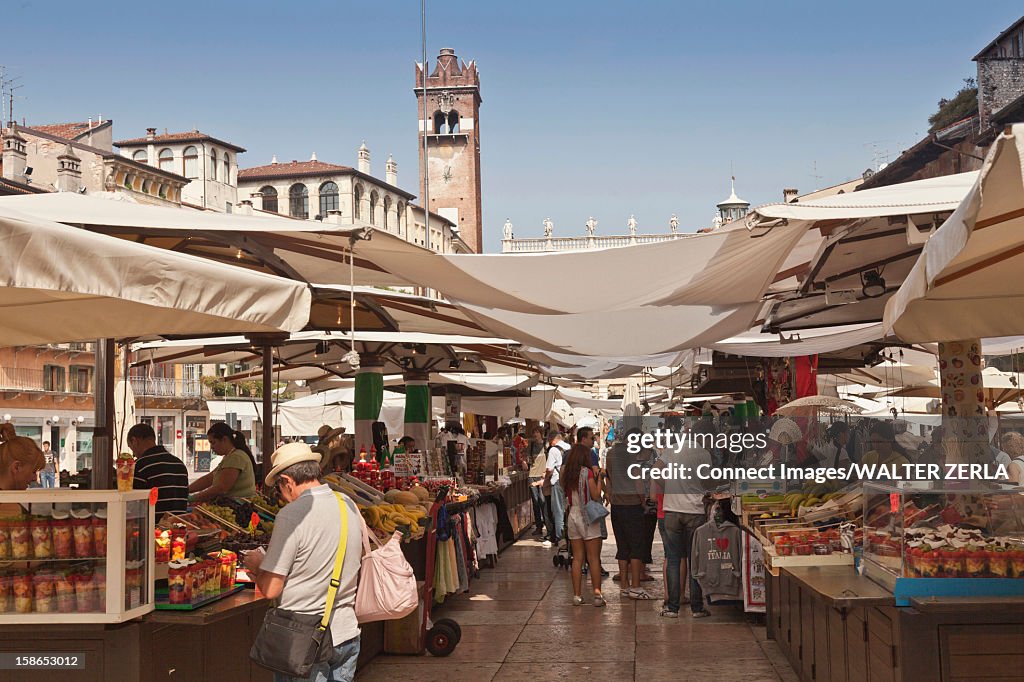 Vendors at market in town square
