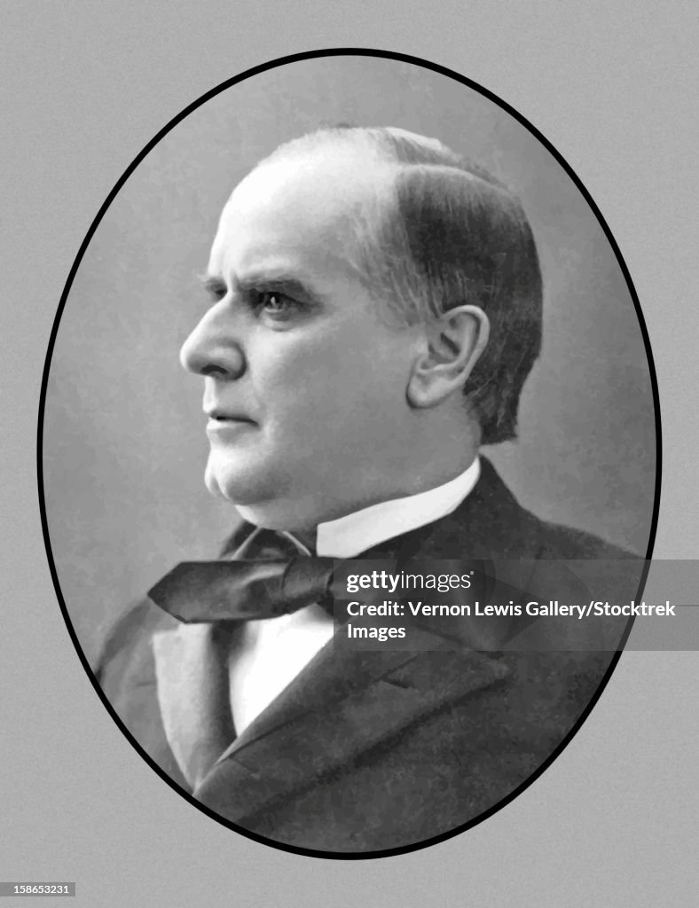 Vector portrait of President William McKinley, Jr.