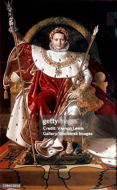 stockillustraties, clipart, cartoons en iconen met digitally restored vector painting of napoleon bonaparte. - franse revolutie