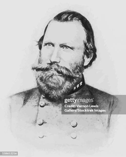 digitally restored vector portrait of james ewell brown stuart. james ewell brown stuart was a confederate general during the american civil war and was known as jeb to his friends. - james ewell brown stuart stock illustrations