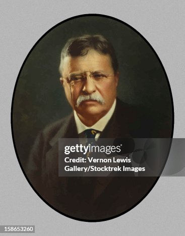 Digitally restored vector painting of President Theodore Roosevelt.