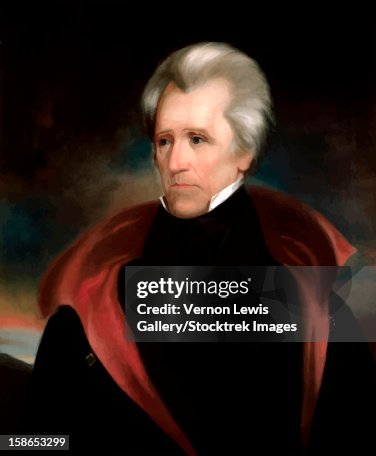 Digitally restored vector painting of President Andrew Jackson.