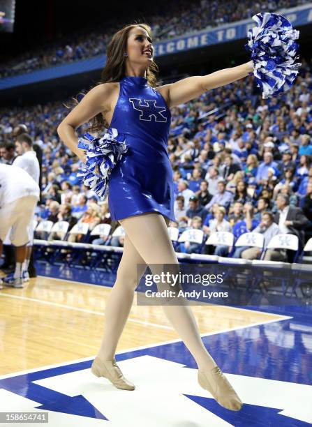 Ketnucky Wildcats cheerleader perfoms during the game against the Marshall Thundering Herd at Rupp Arena on December 22, 2012 in Lexington, Kentucky.