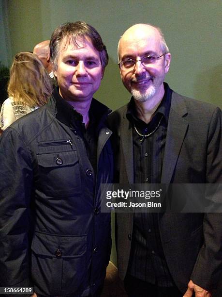 DuJour Media Founder Jason Binn and Bill Viola pose at Art Basel circa December 2012 in Miami, Florida.