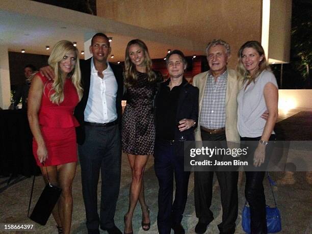 Tori Poch, Alex Rodriguez, Stacy Keibler, DuJour Media Founder Jason Binn, Donnie Soffer and Kellie Carey pose at Art Basel circa December 2012 in...