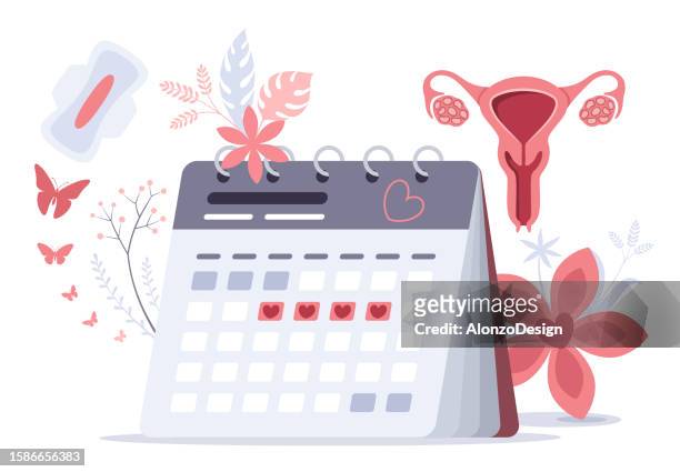 women health medical concept. menstruation calendar.
menstrual control. - menstruation stock illustrations