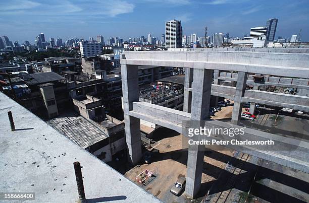 Economic collapse of 1997. A view from on top of the failed Hopewell overhead railway project. The Thai public now refer to the concrete structures...