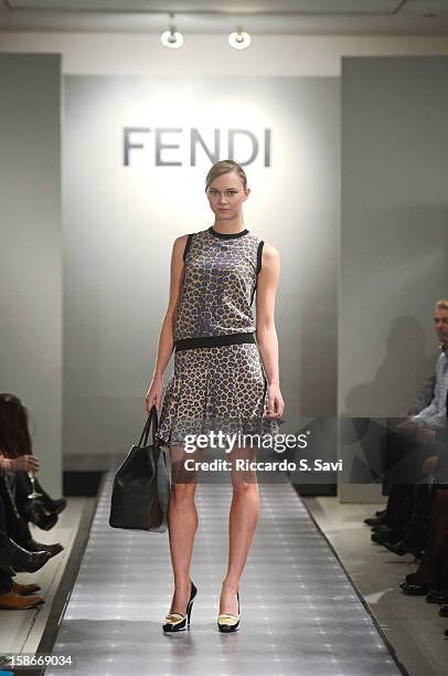 Models walk the runway at Fendi with Vogue and Angie Stewart, Carolyn Powers, Mona Look-Mazza And Richard Edwards host an exclusive celebration of...