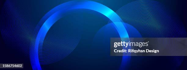 abstract dark blue gradient geometric shape circle background. modern futuristic background. can be use for landing page, book covers, brochures, flyers, magazines, any brandings, banners, headers, presentations, and wallpaper backgrounds - light natural phenomenon stock illustrations