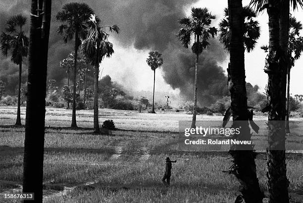 The front-line was pretty close to the city already in mid-summer 1973. At this time the US airpower was still use everyday to repel the Khmer Rouge...