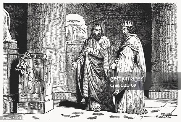 daniel discovered the deceit of the baal priests (daniel 14) - nebuchadnezzar ii stock illustrations