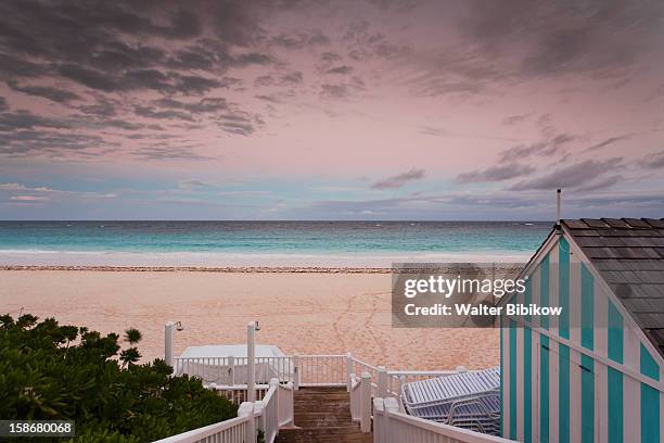 eleuthera island, harbour island, pink sands beach - harbor island bahamas stock-fotos und bilder