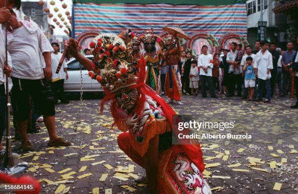 Damsu Ritual Goddess Matzu devotees perform a ritual dance.. News Photo - Getty Images