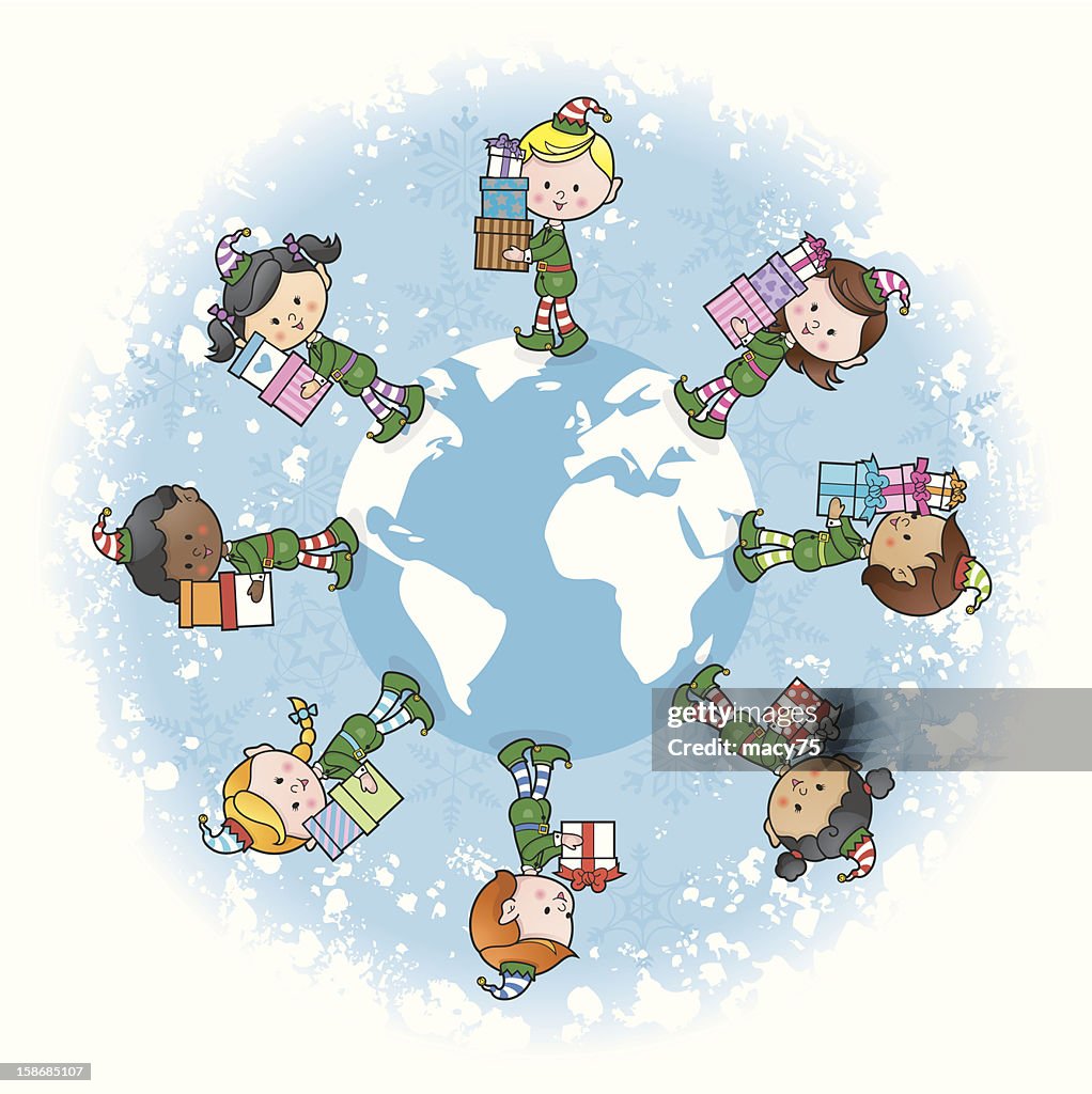 Christmas elves around the world