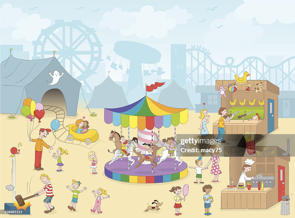 Carnival Kids Fun Scene High-Res Vector Graphic - Getty Images