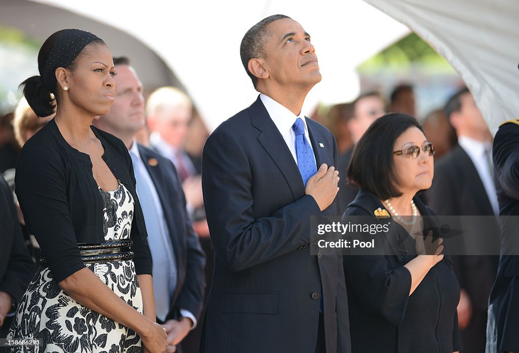 President Obama Attends Funeral Service For Sen. Daniel Inouye In Hawaii