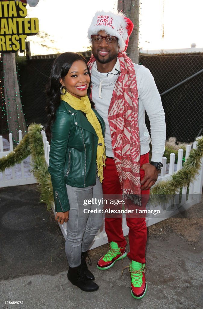 Dwyane Wade Visits Santa's Enchanted Forest